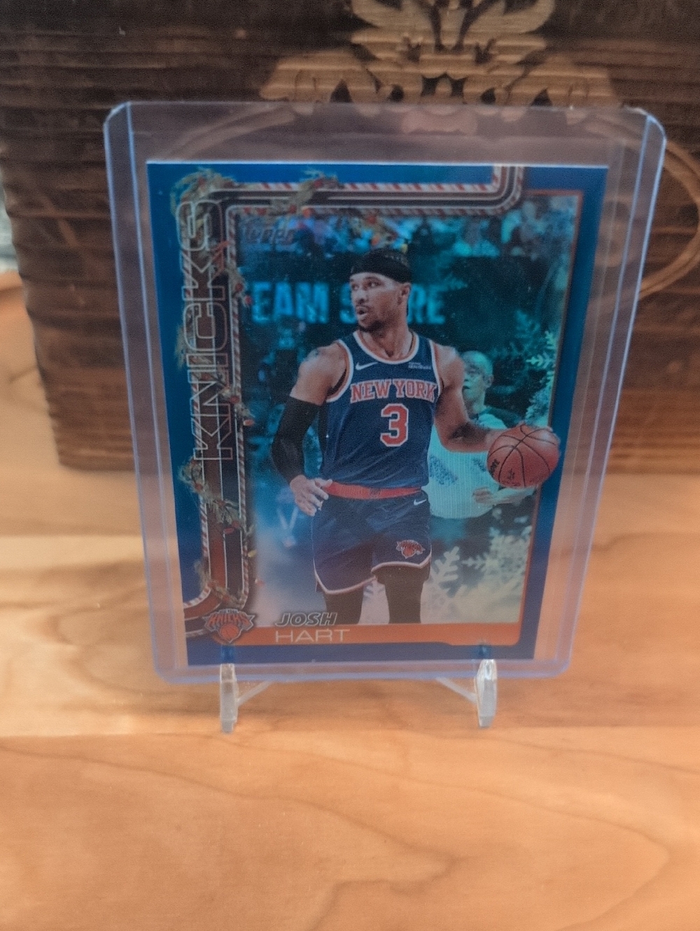2025-26 Topps Holiday Josh Hart Blue Metallic Glitter SP Knicks